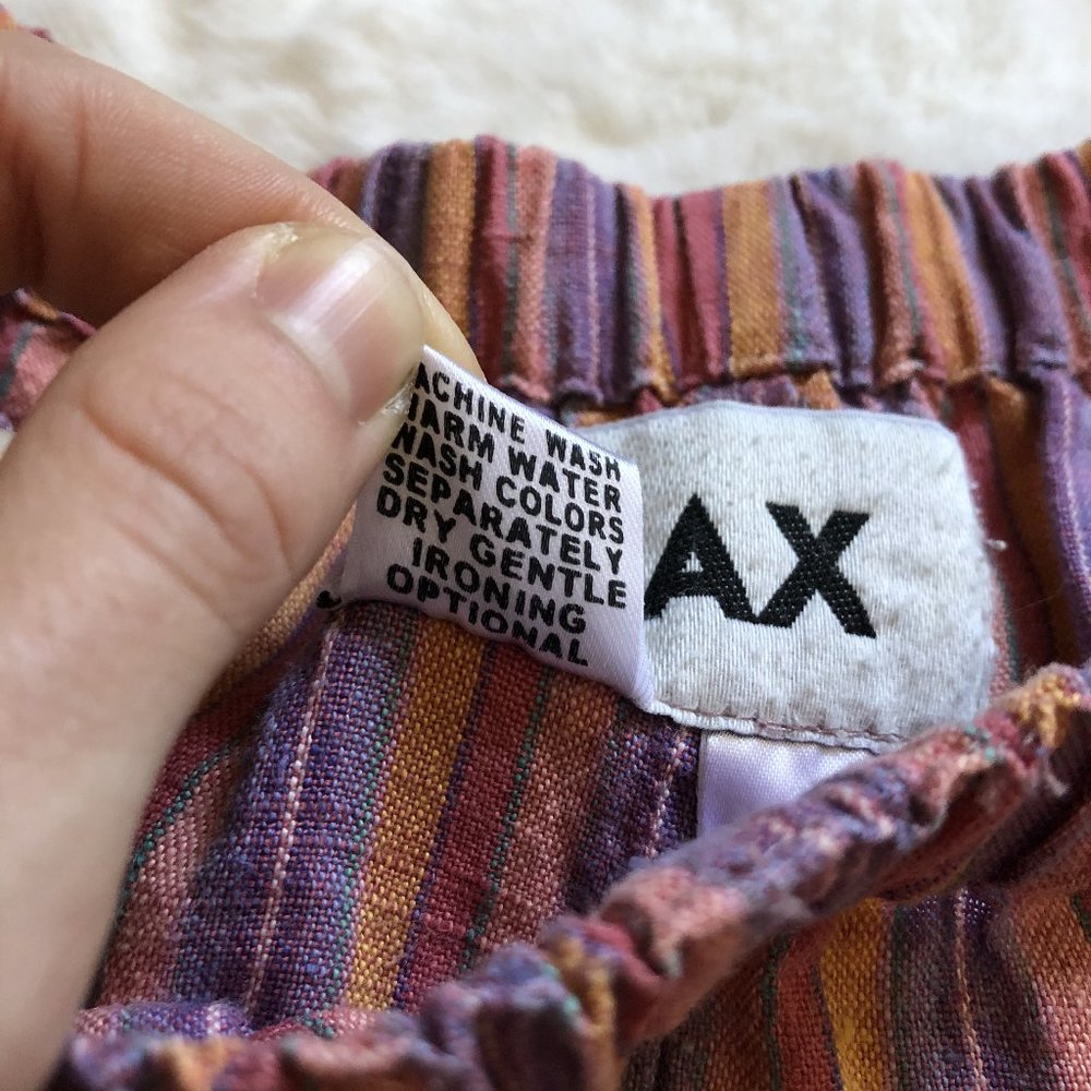 Flax striped shorts 100% linen size small - Picture 5 of 9